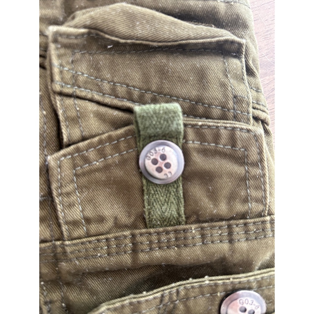 Olive Green Cargo Pants Multi Pocket Utility Streetwear Gorpcore Trousers Sx 34 - Picture 7 of 13